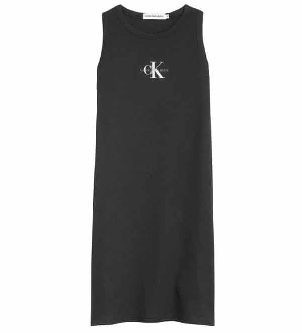 Calvin Klein Kjole - Monogram Rib - Sort - 10 år (140) - Calvin Klein Kjole