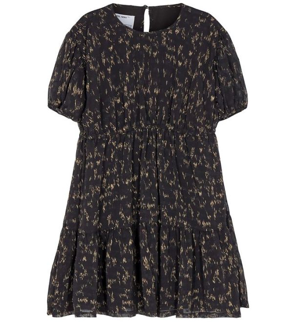 Designers Remix Kjole - Kiely - Sort m. Camel Print - 10 år (140) - Designers Remix Kjole