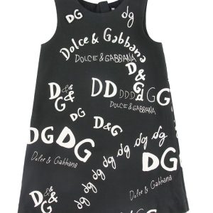 Dolce & Gabbana Kjole - Back To School - Sort m. Print - 8 år (128) - Dolce & Gabbana Kjole