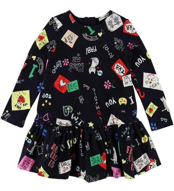 Dolce & Gabbana Kjole - Sort m. Print - 10 år (140) - Dolce & Gabbana Kjole