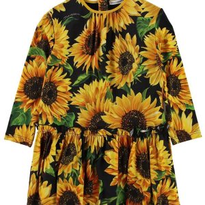 Dolce & Gabbana Kjole - Sunflower - Sort/Gul - 4 år (104) - Dolce & Gabbana Kjole