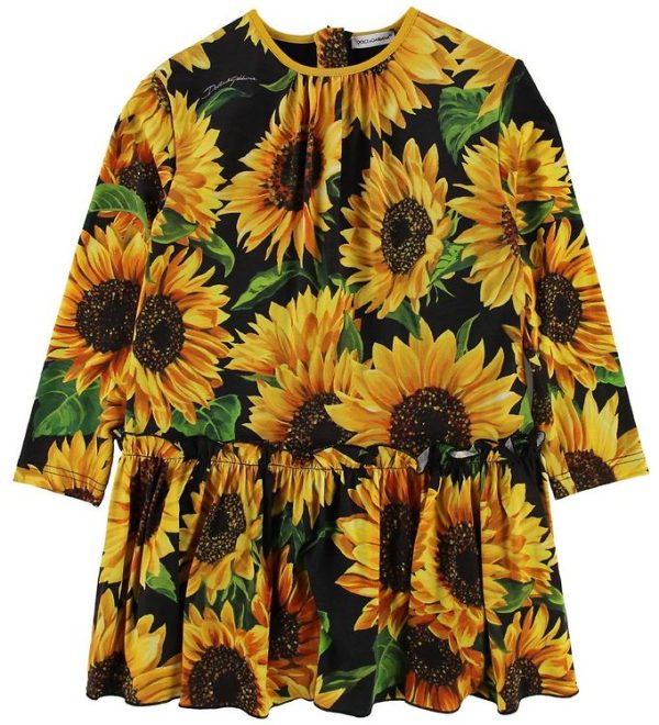 Dolce & Gabbana Kjole - Sunflower - Sort/Gul - 4 år (104) - Dolce & Gabbana Kjole