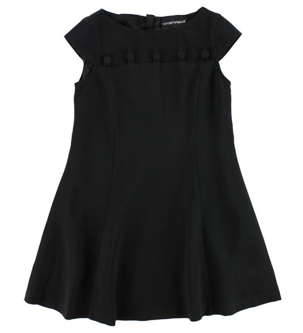 Emporio Armani Kjole - Sort m. Knapper - 9 år (134) - Emporio Armani Kjole