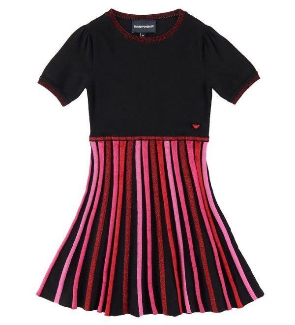 Emporio Armani Kjole - Strik - Sort/Rød - 6 år (116) - Emporio Armani Kjole