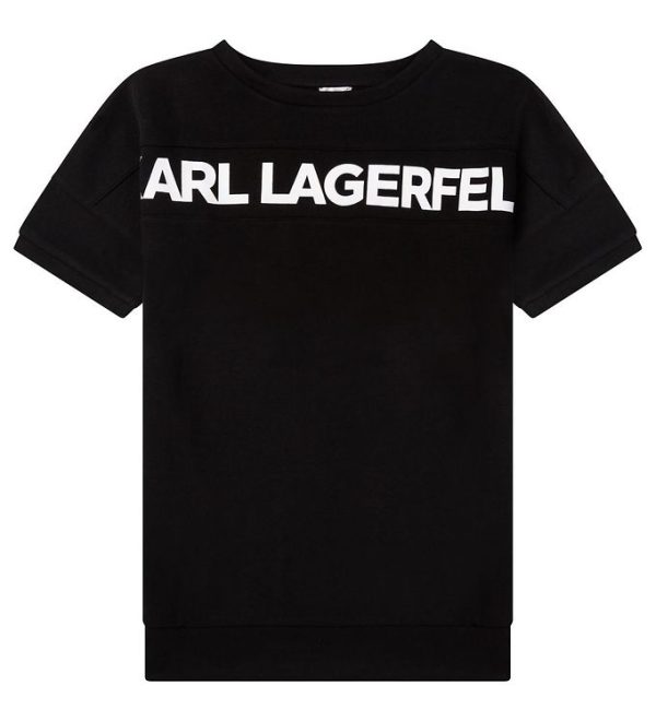 Karl Lagerfeld Kjole - Fire - Sort m. Tekst - 10 år (140) - Karl Lagerfeld Kjole