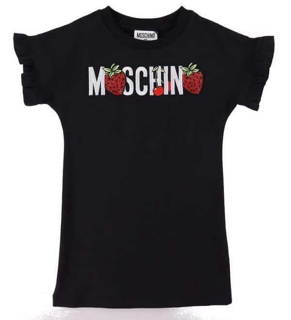 Moschino Kjole - Sort m. Logo - 10 år (140) - Moschino Kjole