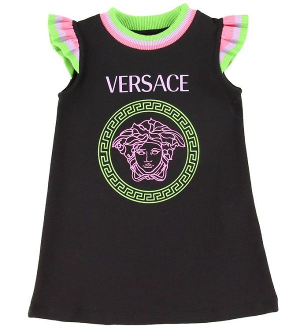Versace Kjole - Sort m. Neon/Logo - 12-18 mdr - Versace Kjole