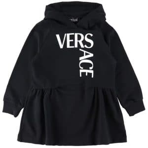 Versace Sweatkjole - Logo - Sort/Hvid - 12 år (152) - Versace Kjole