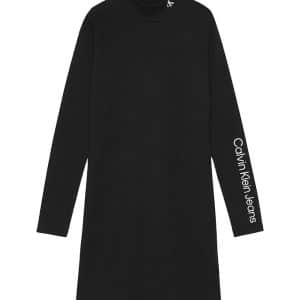 Calvin Klein Kjole - Rib - Mock Neck - Sort - 12 år (152) - Calvin Klein Kjole