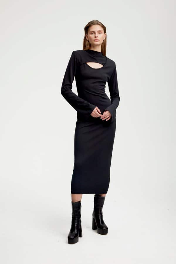 Gestuz Ankagz Long Kjole 10906826 7 Sort, Størrelse: M, Farve: Sort, Dame