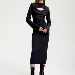 Gestuz Ankagz Long Kjole 10906826 7 Sort, Størrelse: S, Farve: Sort, Dame