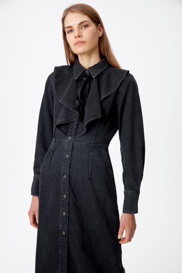 Gestuz Ardenegz Midi Kjole 10902 Dusty Sort, Størrelse: 36, Farve: Dusty Sort, Dame