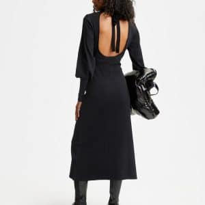 Gestuz Monagz Long Kjole 10906395 7 Sort, Størrelse: L, Farve: Sort, Dame