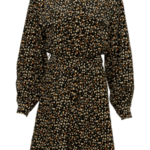 Noella Fleur Skjorte Kjole 12141005 Sort, Størrelse: XL, Farve: Sort/Brun Multicolor, Dame