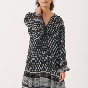 Part Two Kadia Kjole 6223 301522 Sort, Størrelse: 40, Farve: Sort Border Print, Dame