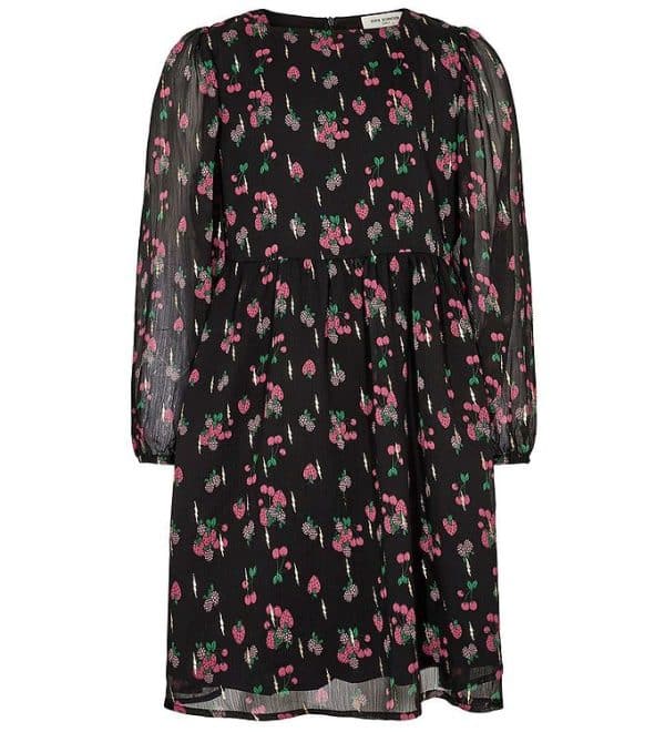 Petit by Sofie Schnoor Kjole - Sort m. Bær - 8 år (128) - Sofie Schnoor Girls Kjole
