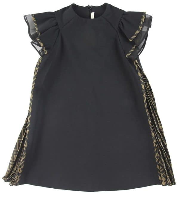 Fendi Kjole - Sort m. Logo - 8 år (128) - Fendi Kjole