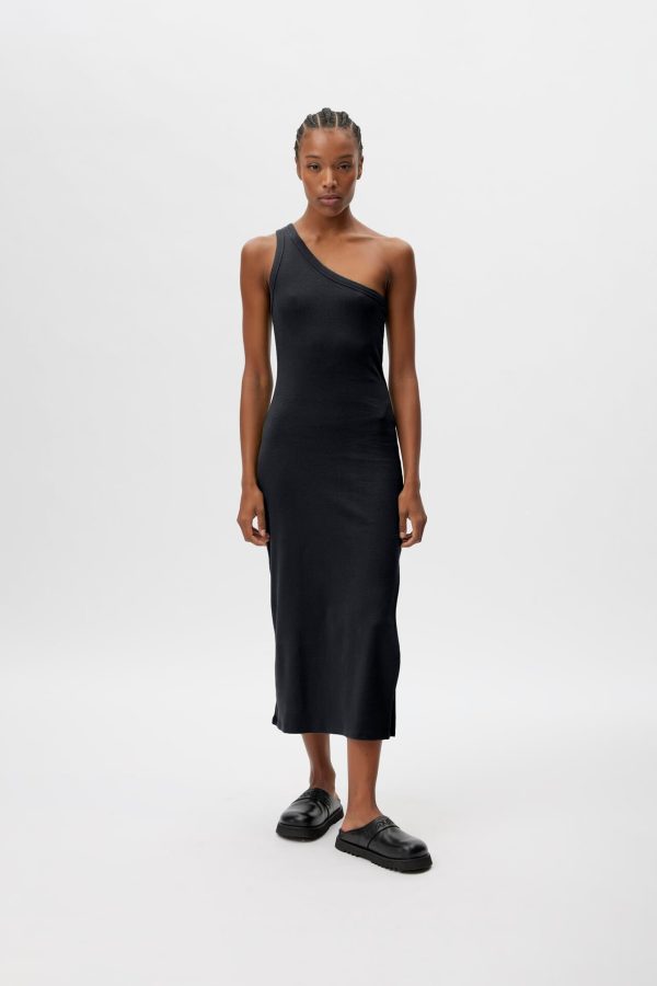 Gestuz Drewgz One Shoulder Kjole 10906 7, Farve: Sort, Størrelse: S, Dame