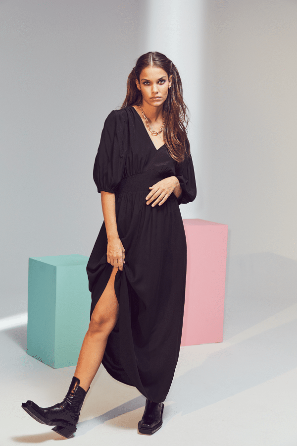 CoÂ´Couture Samia V-neck Kjole 96046 96, Farve: Sort, Størrelse: S, Dame