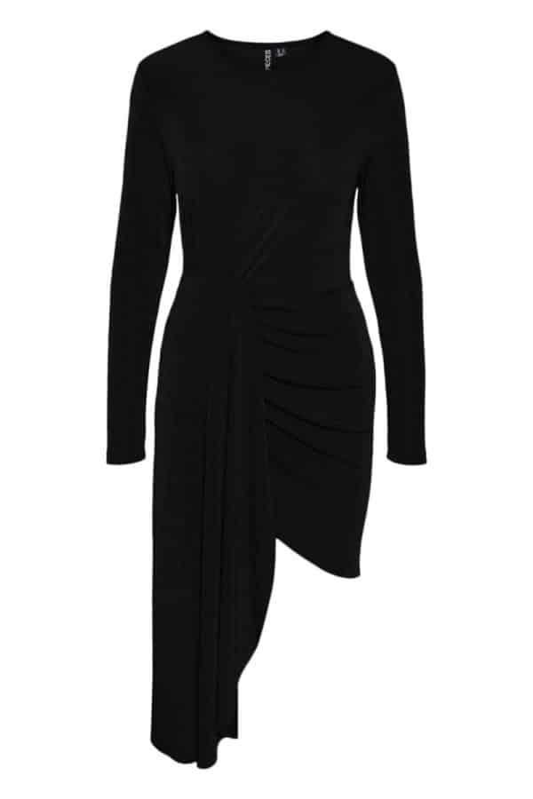 Pieces - Kjole - PC Jarissy LS O-Neck Short Dress - Black