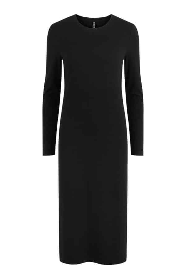 Pieces - Kjole - PC Kylie LS O-Neck Midi Dress - Black