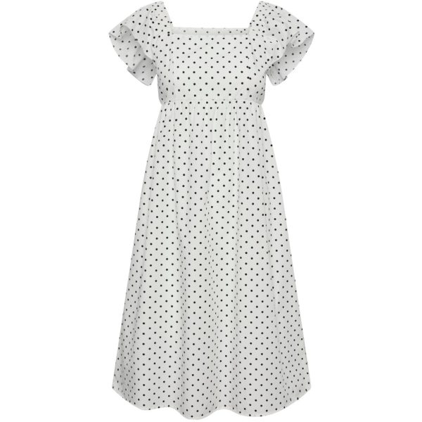 PIECES dame kjole PCMALOU - Bright White Black Dots