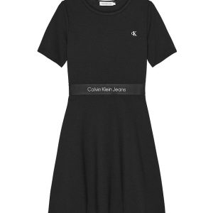 Calvin Klein Kjole - Punto Tape SS Dress - Sort