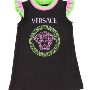 Versace Kjole - Sort m. Neon/Logo