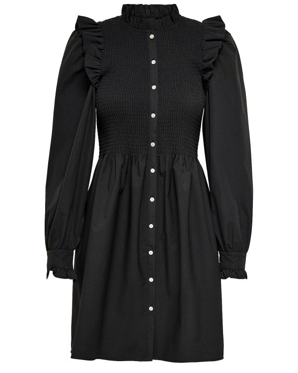 Only smock kjole l/s, Aspen, black - 164,XS+,34