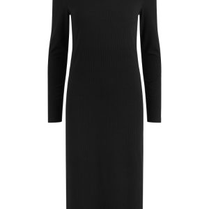 Pieces - Kjole - PC Kylie LS O-Neck Midi Dress - Black