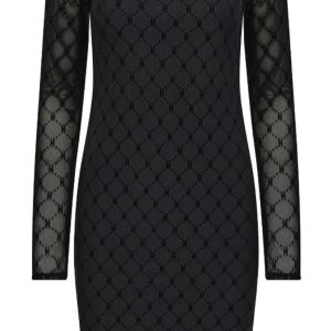 Hype the Detail Kjole - Mesh V-neck - Black