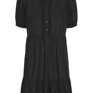 Pieces - Kjole - Pc Pia Ss Frill Short Dress Camp - Black