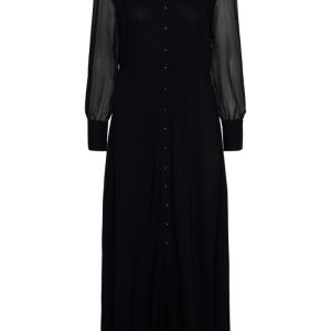 Y.A.S - Kjole - Savanna Long Organza Dress - S. Black