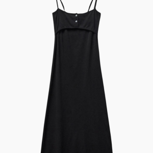 Bella-BL Strap Dress - Black - Blanche - Sort XS