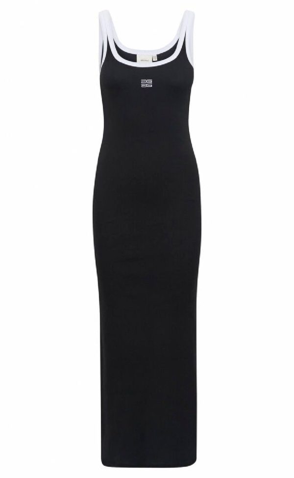 Gestuz Kjole - Drew Contrast Logo - Black