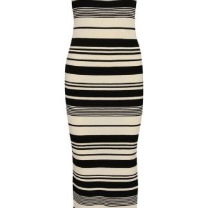 Gestuz Kjole - Stela - Black/Birch striped