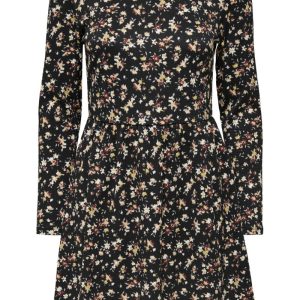 JDY - Kjole - Claude LS Dress - Black/Multi Flower