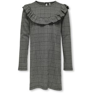 Kids ONLY Black Meduim Grey Allen Check Kjole - Str. 158-164