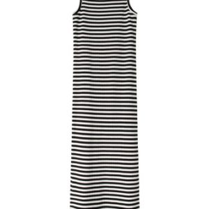 NAME IT Rib Maxi Kjole Suraja Bright White Black