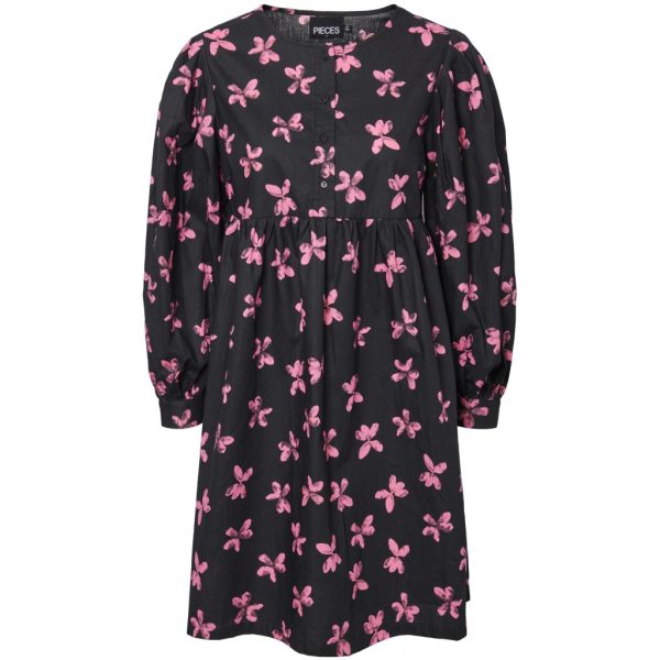 PIECES dame kjole PCALONA - Black/Pink