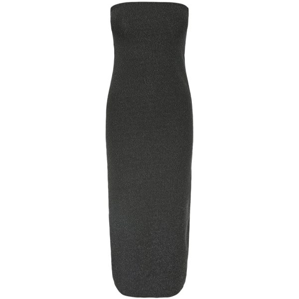 PIECES dame kjole PCNUVI - Black Silver lurex