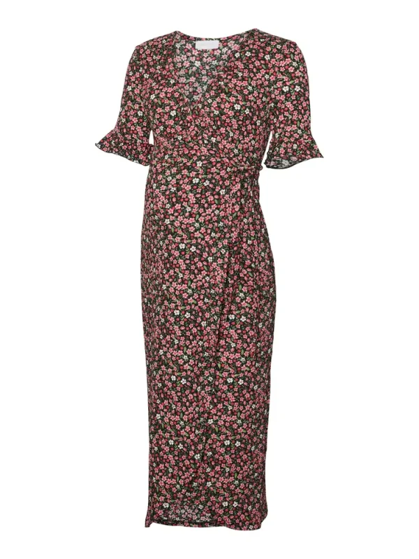 Patrizia tess midi kjole - BLACK - M