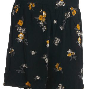 Pieces skirt, Belle, sort blomst - 188 - L+ - L
