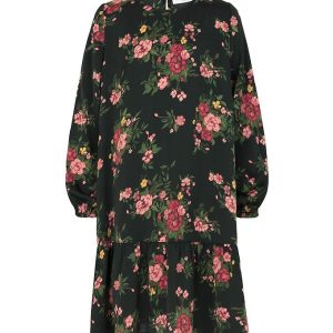 Rosemunde Kjole - Black Bouquet Rose Print
