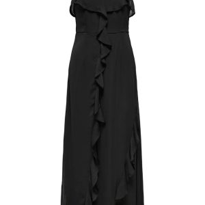 JDY - Kjole - Belle S/L Frill Maxi Dress - Black