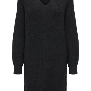 JDY - Kjole - Jdy Aspen Life L/S Lurex V-Neck Dress - Black