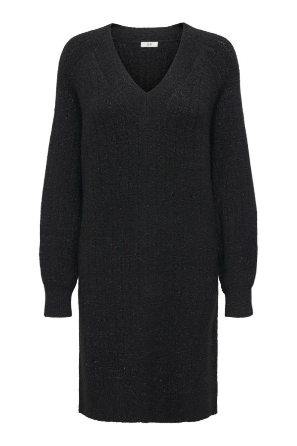 JDY - Kjole - Jdy Aspen Life L/S Lurex V-Neck Dress - Black