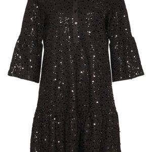 Noella - Kjole - Verona Short Dress - Black w/ Black