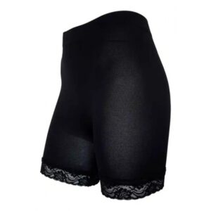 Festival Microfiber shorts i sort med blondekant til kvinder