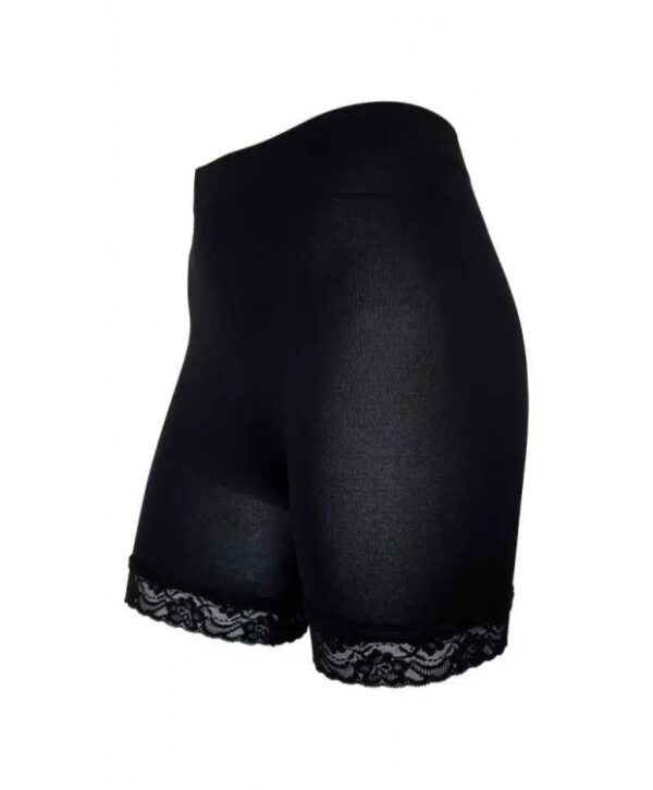Festival Microfiber shorts i sort med blondekant til kvinder